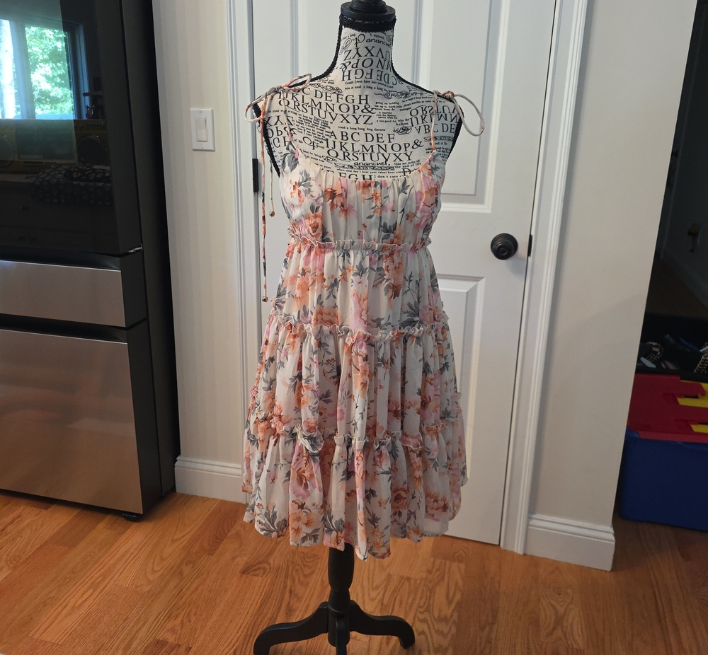 Floral Tiered Sundress with Adjustable Tie Straps